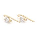 4 Gold Filled Crystal Ear Wire Hooks with Loop 22x11mm  2 pair (4 earrings) fin0883