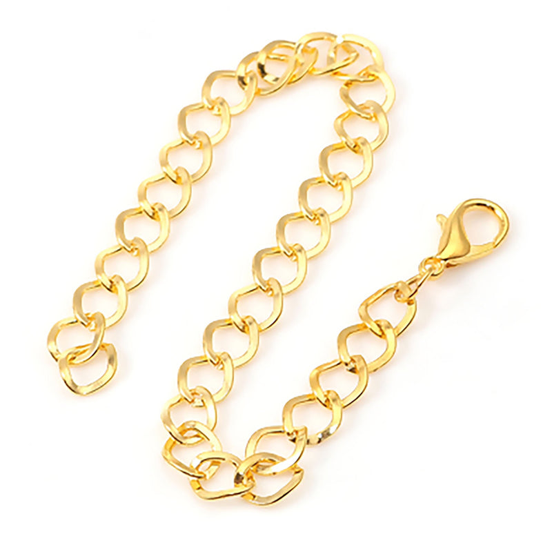 12 Gold Plated Charm Bracelets, Chunky Curb Link Chain  20cm about 8"  long fch1098b