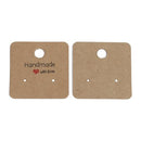 100 Earring Display Cards, Brown Stamped Paper, 1-5/8" square, bag0100