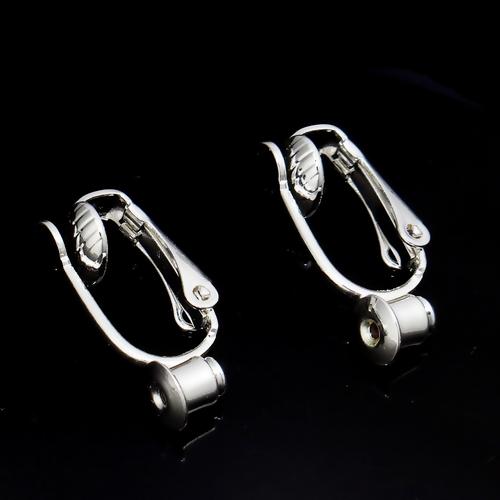 4 Silver Clip On Earring Blanks, Post Converters, fin1037
