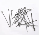 400 GUNMETAL BLACK Metal Eye Pins 21/22 gauge, 42mm (about 1.7" long) pin0055