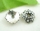 Antique Silver RING OF FLOWERS Bead End Caps 10mm fin0138b