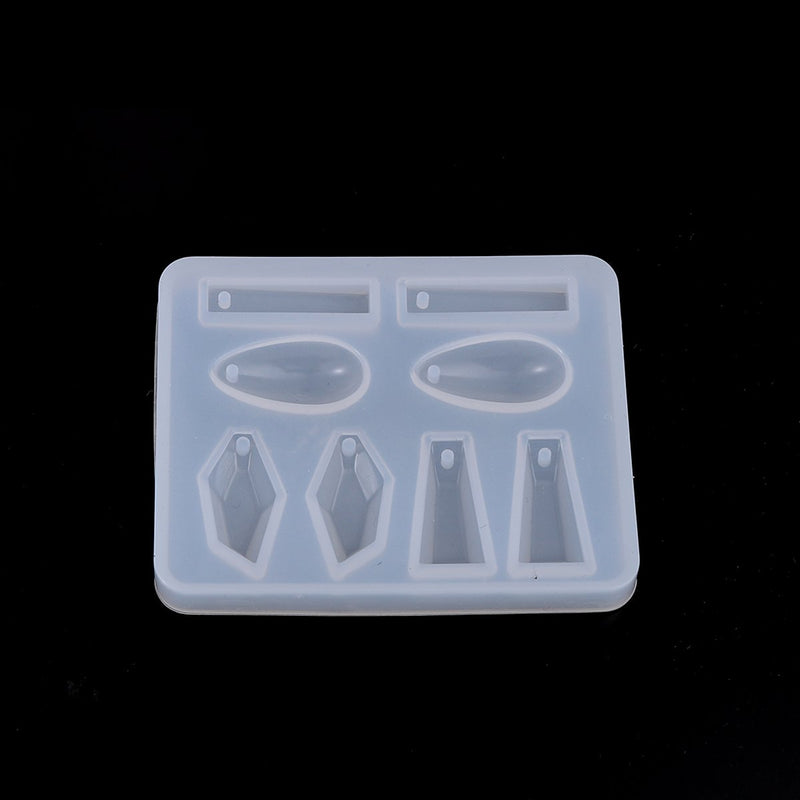 RESIN Mold, Silicone Mold to make Charms & Pendants, reusable, mold makes 8 shapes, tol1070