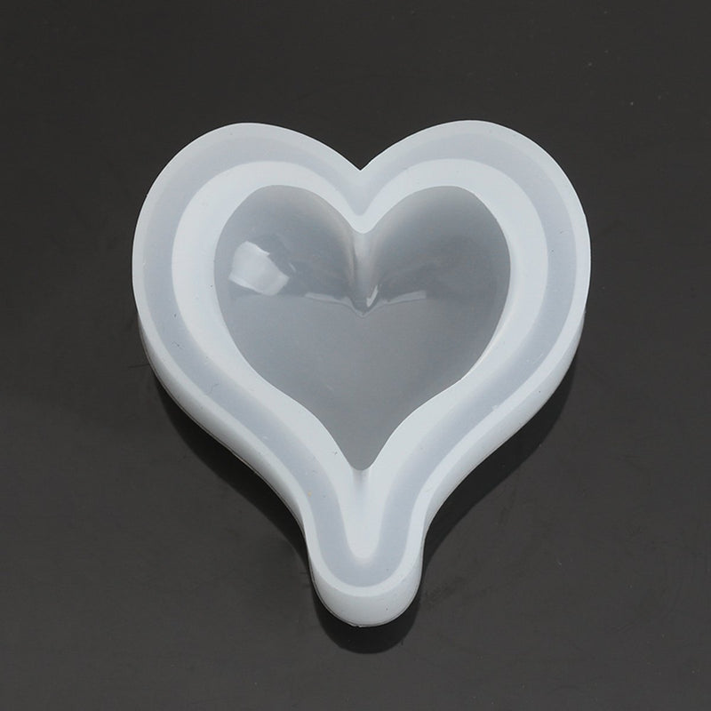 HEART Mold, Silicone Mold,resin epoxy mold, 1.5" wide, soap mold, clay mold, reusable, tol1113