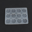 Zodiac Silicone Resin Mold makes round charm shapes, tol1105