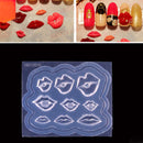 Lips Resin Mold, Silicone Mold to make flat back cabochons, reusable, mold makes 9 shapes, tol1110