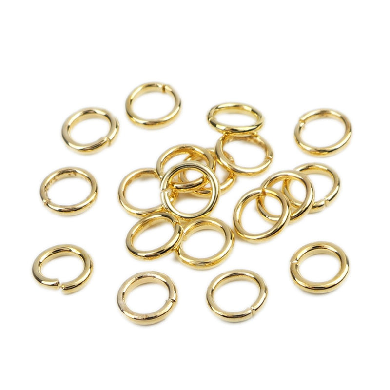 50 Gold Plated Open Jump Rings 8mm x 1.5mm, 15 gauge wire  jum0062a