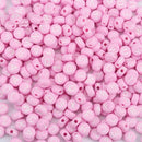 7mm Alphabet Coin Beads, Pink with White Letters, x500 acrylic beads bac0404