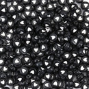 7mm Heart Beads, Black with White Hearts, x50 acrylic beads bac0437