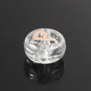 10mm Alphabet Coin Beads, Clear with Rose Gold Letters, x1600 acrylic beads bac0442