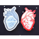 Anatomical Heart Silicone Mold for Resin, 2.5", tol1249