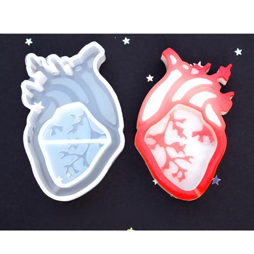 Anatomical Heart Silicone Mold for Resin, 2.5", tol1249
