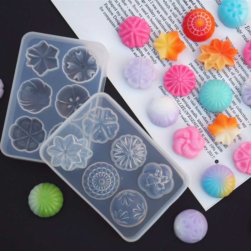 Flower Resin Mold, Silicone Mold for Epoxy, makes 6 shapes, tol1115
