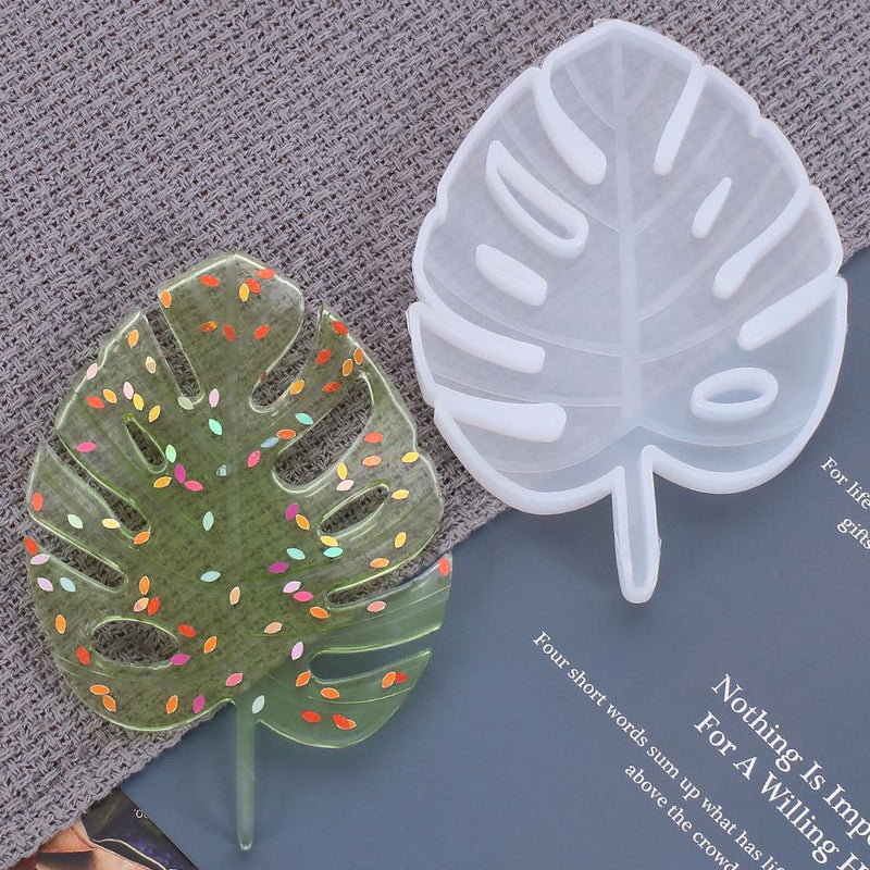 Silicone Resin Mold, Monstera Leaf White 9-5/8" x 6-3/4", tol1127