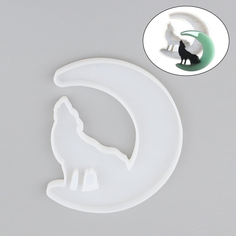 Silicone Resin Mold, Wolf Moon,  5" x 4", tol1142
