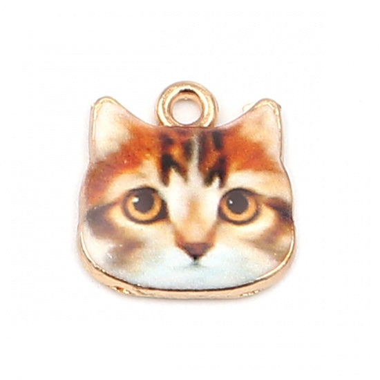 Cat Face Charms, 13mm, chs8250