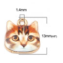 Cat Face Charms, 13mm, chs8250