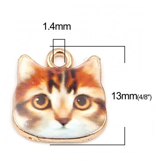 Cat Face Charms, 13mm, chs8250