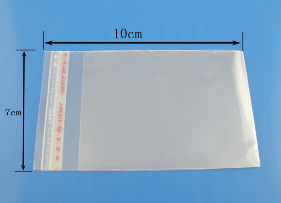 200 Resealable Self-Sealing Bags, usable space 8x7cm (3-1/8" x 2-3/4") bulk package cello bags, cellophane jewelry bags, bag0089