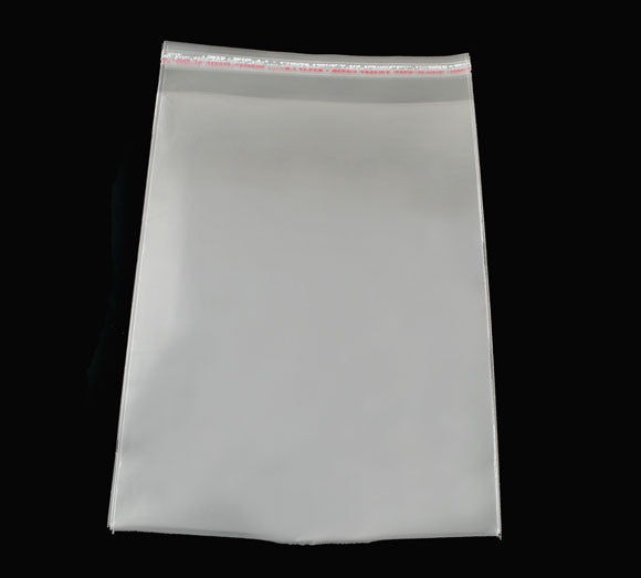 100 Resealable Self-Sealing Bags, usable space 21x15cm (8-1/4" x 5-7/8") bulk package cello bags, cellophane jewelry bags, bag0075