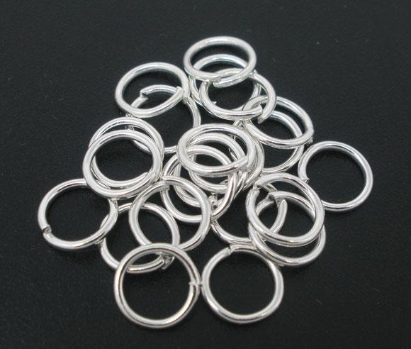 50 Silver Plated Thick Open Jump Rings 8mm x 1.5mm, 15 gauge wire jum0021a