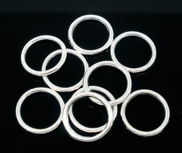 200 PCs LARGE 10mm Silver Plated Soldered Closed Jump Rings 18 gauge wire Findings  jum0028b