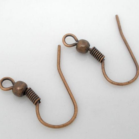 20 Antiqued COPPER Plated French Hook Earrings Ear Wires (10 pairs) fi