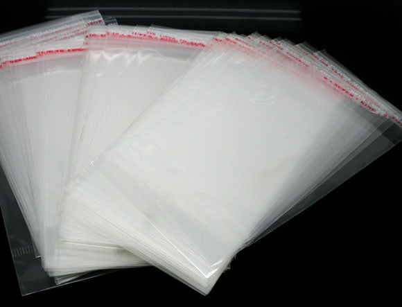 200 Resealable Self-Sealing Bags with Hang Hole, usable space 9x6cm, (3-1/2 x 2-3/8") bulk cello bags, cellophane jewelry bags, bag0057