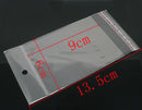 200 Resealable Self-Sealing Bags with Hang Hole, usable space 9x6cm, (3-1/2 x 2-3/8") bulk cello bags, cellophane jewelry bags, bag0057