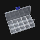 Bead Storage Box, 15 compartments in plastic box with snap closure lid 7"x4", tol0864