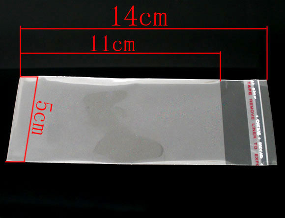 200 Resealable Self-Sealing Bags, usable space 11x5cm, (4-1/3 x 2") bulk package cello bags, cellophane jewelry bags, bag0081