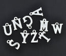 26 Silver Letter Alphabet Charms, 1 of Each Letter, Silver Plated Monogram, 15mm, chs3303