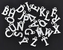 26 Silver Letter Alphabet Charms, 1 of Each Letter, Silver Plated Monogram, 15mm, chs3303
