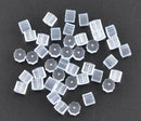 50 White Rubber EARRING BACKS, 3mm  (25 pairs)  fin0411