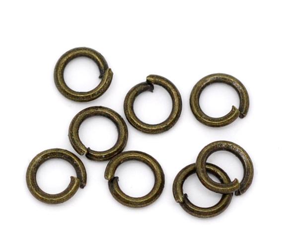 BULK 1500 Antiqued Bronze Tone Metal Open Jump Rings 4mm x 0.7mm, 21 gauge wire  jum0074b