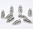 10 Silver Metal CAMPING LANTERN Charms or Pendants  chs0255