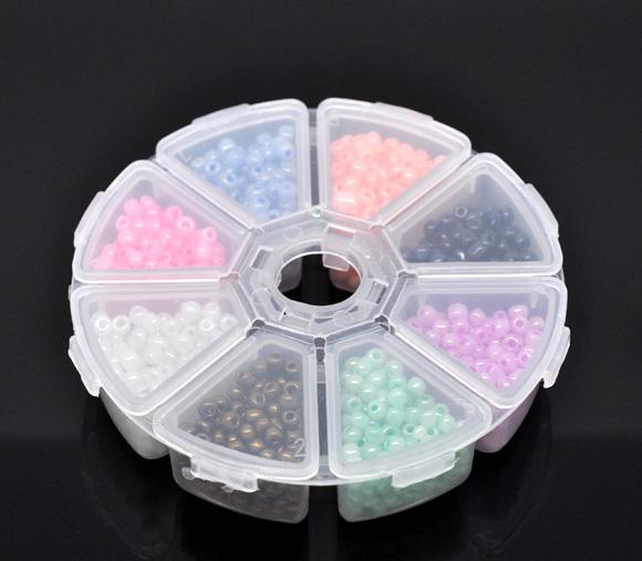 Glass Seed Beads Kit, storage box, 100grams mixed colors 6/0, bsd0341