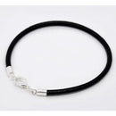 4 BLACK Cowhide Leather Cord Bracelet Blanks with Lobster Clasps, Small 7.25", 2mm thick, Lth0081