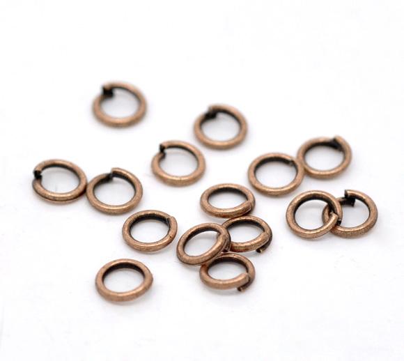 50 Copper Open Jump Rings Findings 4mm x 0.7mm, 21 gauge  jum0058a