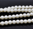 8mm IVORY Round Glass Pearl Beads, Off White Pearl Beads, 50 beads  bgl1622