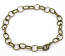 12 Bronze Curb Link Chain Bracelets 20cm (7-7/8") FCH0010