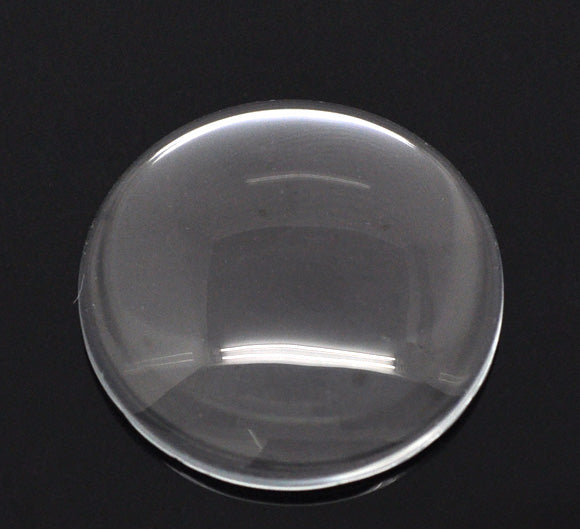 10 pieces 30mm or 1-1/4" inch Clear Glass Domed Circle Cabochons, for Bottlecaps, Pendants, Jewelry Making, Scrapbooking cab0178