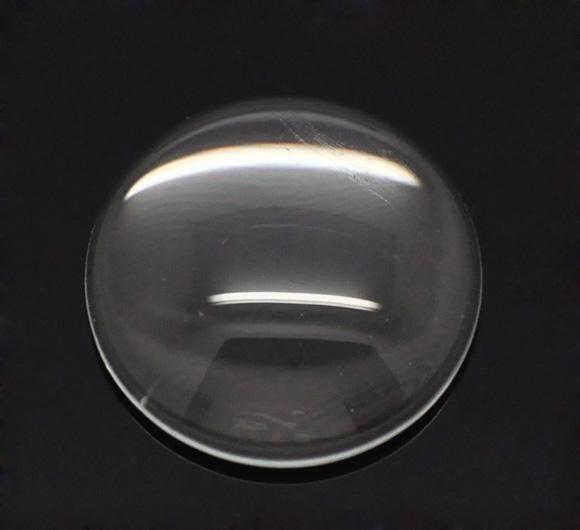 50 SMALL Clear Glass Round Dome Cabochons  14mm or 9/16" inch, for Bottlecaps, Pendants, Jewelry Making, Scrapbooking cab0323