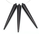 50 Large Long BLACK Acrylic Spikes for Hoop Earrings 52x7mm (2"x1/4")  cha0005