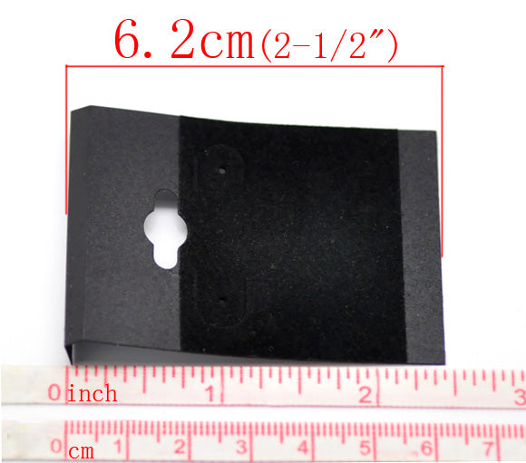 50 Black Velvet Earring Display Cards, 2-3/8" x 1-3/4", bag0093