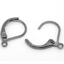 60 GUNMETAL Metal Lever Back Earrings Ear Wires (30 pairs) fin0290