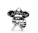 6 Silver Pewter Metal LACROSSE Sports Charm Pendants chs0364