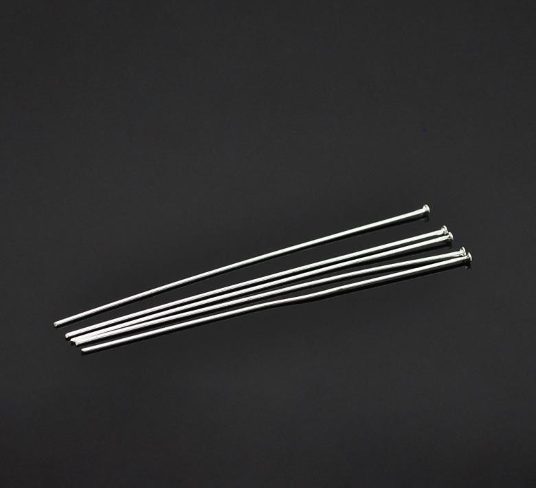 300 Silver Plated Flat Head Pins, 80mm, 3-1/8"  long . pin0039b