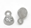 50 Clear Rhinestone Drop Charms, Channel Set Charm Pendant Drops, Dot Charms, silver metal 8mm x 5mm chs3231