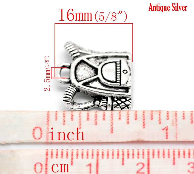 8 Antique Silver Metal BACKPACK Charm Pendants  chs1333